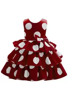 BAESD Kids-Girls Geometric Print Satin Fit & Flare Dress