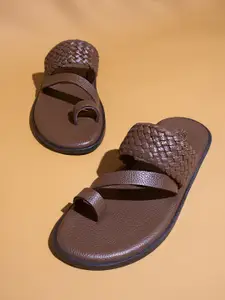 PRIVO by Inc.5 Textured Leather One Toe Comfort Sandals