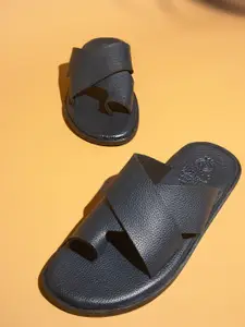 PRIVO by Inc.5 Men Textured Leather Comfort Sandals