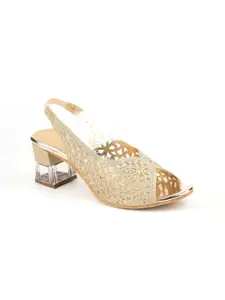 Ozuri Embellished Block Heeled Peep Toes