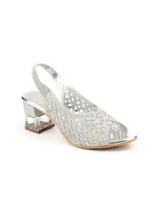 Ozuri Embellished Block Heeled Peep Toes