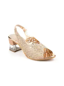 Ozuri Embellished Block Heeled Peep Toes