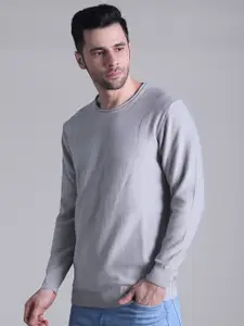 SQUIREHOOD Round Neck Cotton Slim Fit Pullover