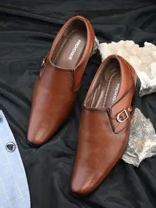 Provogue Men Textured Pointed Toe Formal Slip On Shoes