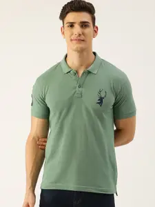 PORTBLAIR Polo Collar Short Sleeves Embroidered T-shirt