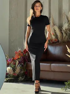StyleCast Short Sleeves Round Neck Bodycon Dress