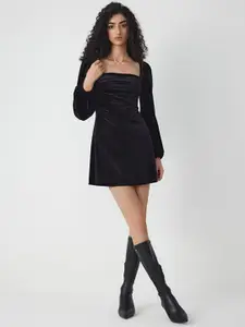 StyleCast Black Square Neck Sheath Mini Dress