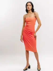 FREAKINS Strapless Knee Length Bodycon Dress