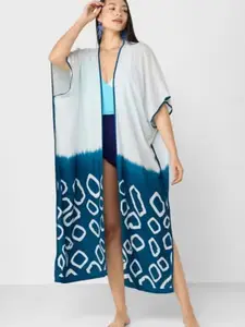 Addery Tie & Dyed Front Open Long Cover up Top