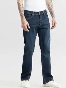 Snitch Men Blue Bootcut Mid-Rise Clean Look Light Fade Jeans
