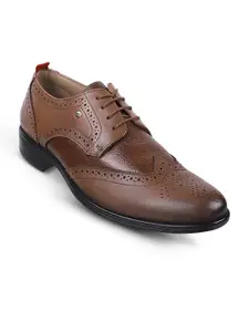 Metro Men Textured Lace Up Leather Oxfords