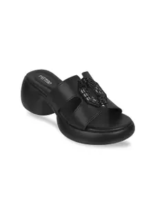 Metro Embellished Open Toe Block Heels