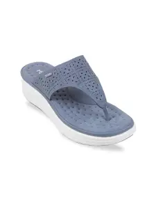 Metro Open Toe T-Strap Flats with Laser Cuts