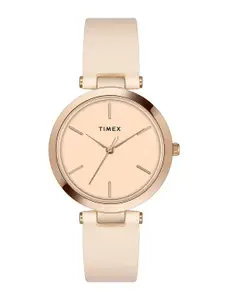 Timex Women Leather Straps Analogue Watch TWEL118SMU01