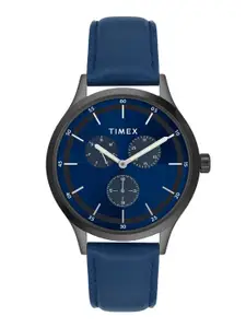 Timex Men Brass Dial & Leather Straps Analogue Multi Function Watch TWHG03SMU14