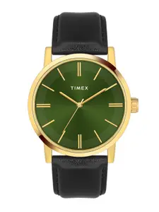 Timex Men Brass Dial & Leather Straps Analogue Watch TWHG35SMU02