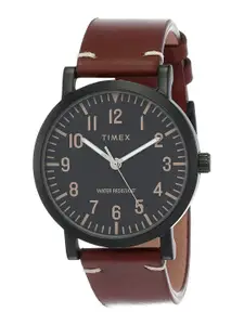 Timex Men Brass Dial & Leather Straps Analogue Watch TW00ZR285E