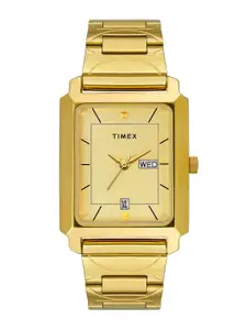 Timex Men Brass Dial & Stainless Steel Bracelet Style Straps Analogue Watch TW0TG6007
