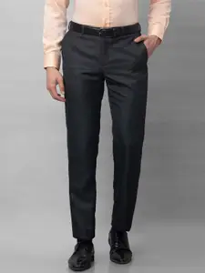 Park Avenue Textured Regular Fit Mid-Rise Formal Trousers