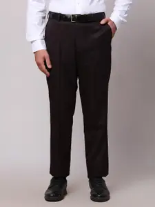 Park Avenue Men Self Design Mid-Rise Regular Fit Formal Trousers