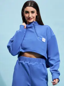 STREET 9 High Neck Crop Sweatshirt