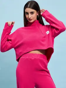 STREET 9 High Neck Crop Sweatshirt