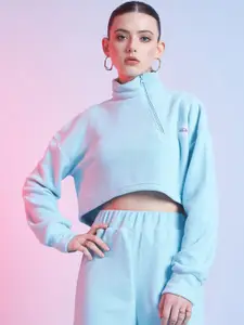 STREET 9 High Neck Crop Sweatshirt