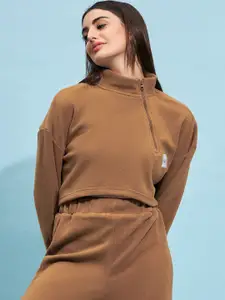 STREET 9 High Neck Crop Sweatshirt