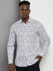 Tommy Hilfiger Fashion Spread Collar Long Sleeves Printed Cotton Slim Fit Casual Shirt