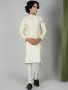MAAHI FABS Floral Embroidered Brasso Kurta