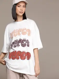 The Roadster Lifestyle Co. Typography Printed Oversized T-shirt