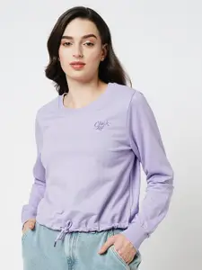 ONLY Round Neck Pure Cotton Pullover Sweatshirt