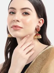 Anouk Gold-Plated Dome Shaped Jhumkas Earrings