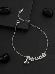 E2O Rhodium-Plated Dew Drop Anklet