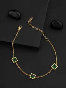 E2O Gold-Plated Stone-Studded Anklet