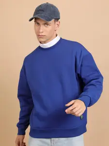 HIGHLANDER Over Sized Drop Shoulder Round Neck Pullover Sweatshirt