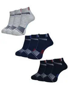 Dollar Socks Men Pack Of 9 Patterned Ankle Length Socks