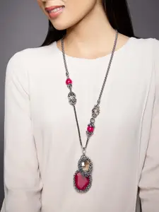 Rhea Rhodium-Plated Crystals Necklace