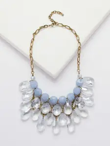 Rhea Crystal-Studded Rhodium-Plated Necklace