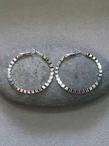 Rhea Rhodium-Plated Circular Hoop Earrings