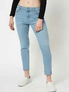 ONLY Women Mom Fit Light Fade Clean Look Heavy Fade Cropped Stretchable Jeans