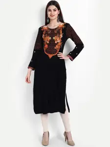 SUTI Floral Printed Woolen Straight Kurta