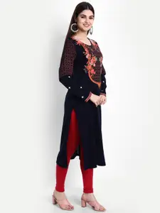 SUTI Floral Printed Woollen Kurta