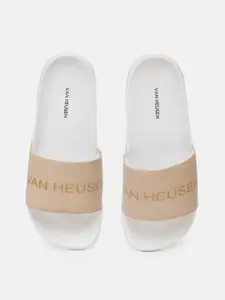 Van Heusen Woman Textured Sliders With Brand Logo Print Detail