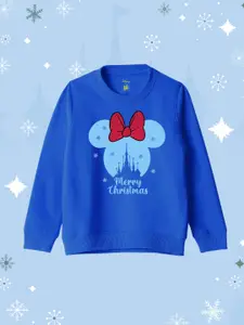 YK Disney Girls Minnie Mouse Printed Pullover Sweatshirt