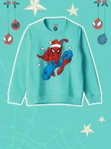 YK Marvel Boys Spiderman Printed Pullover Sweatshirt