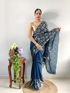 DIVASTRI Sequinned Embellished Pure Georgette Ready To Wear Saree