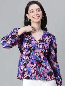 Oxolloxo Floral Printed Crepe Empire Top