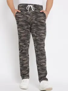 98 Degree North Men Camouflage Printed Cotton Mid Rise Track Pant