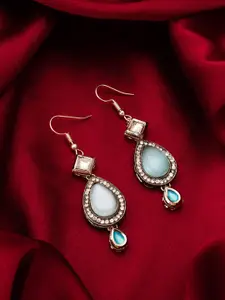 aadita Silver-Plated Contemporary Drop Earrings